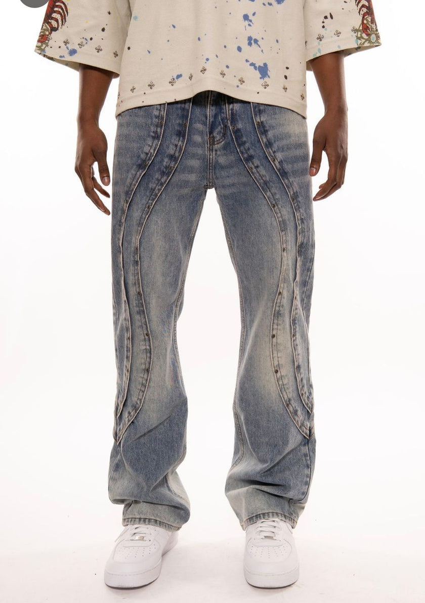 Vicious WESTERN FIT EMBROIDERED DENIM W/ STONE DETAILS