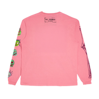 All Human Medicated Long Sleeve  Pink Tshirt
