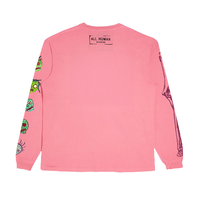 All Human Medicated Long Sleeve  Pink Tshirt
