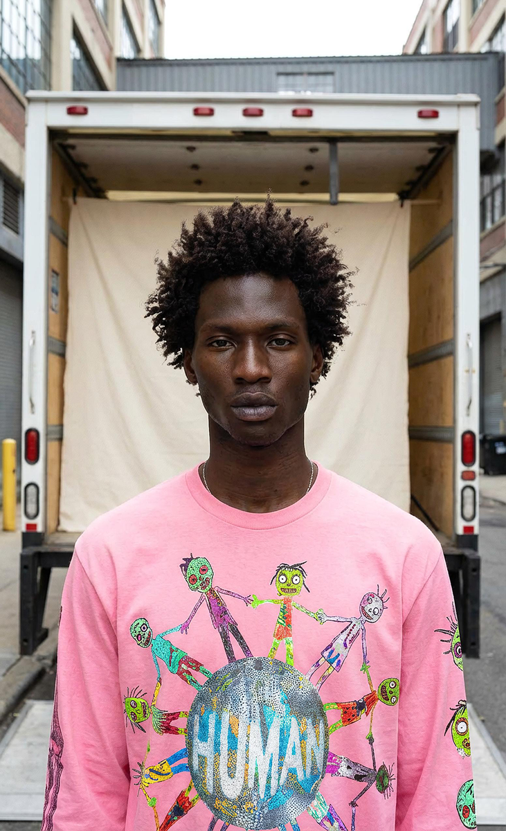 All Human Medicated Long Sleeve  Pink Tshirt