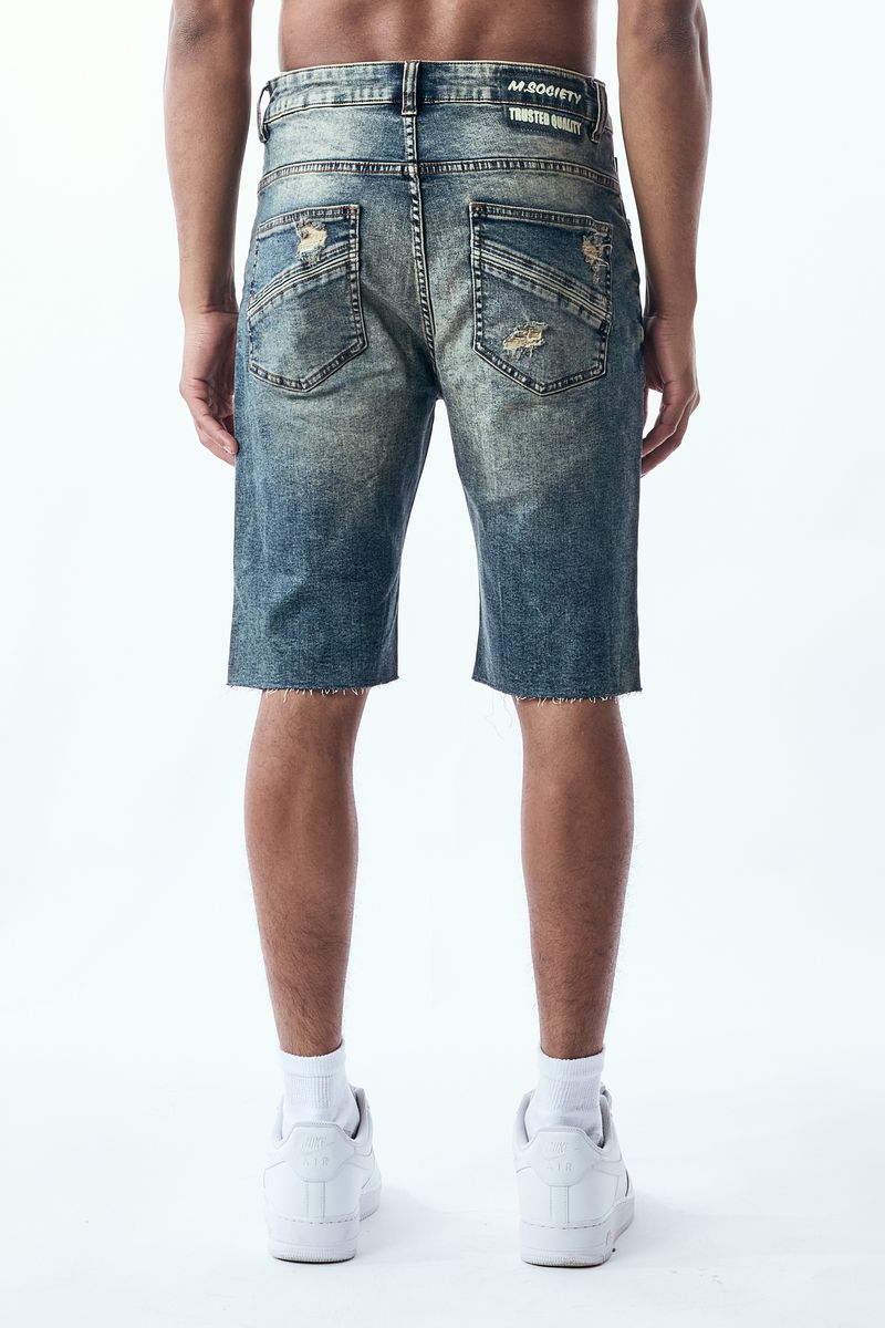 M. Society MEN'S RIP AND REPAIR JEAN SHORTS