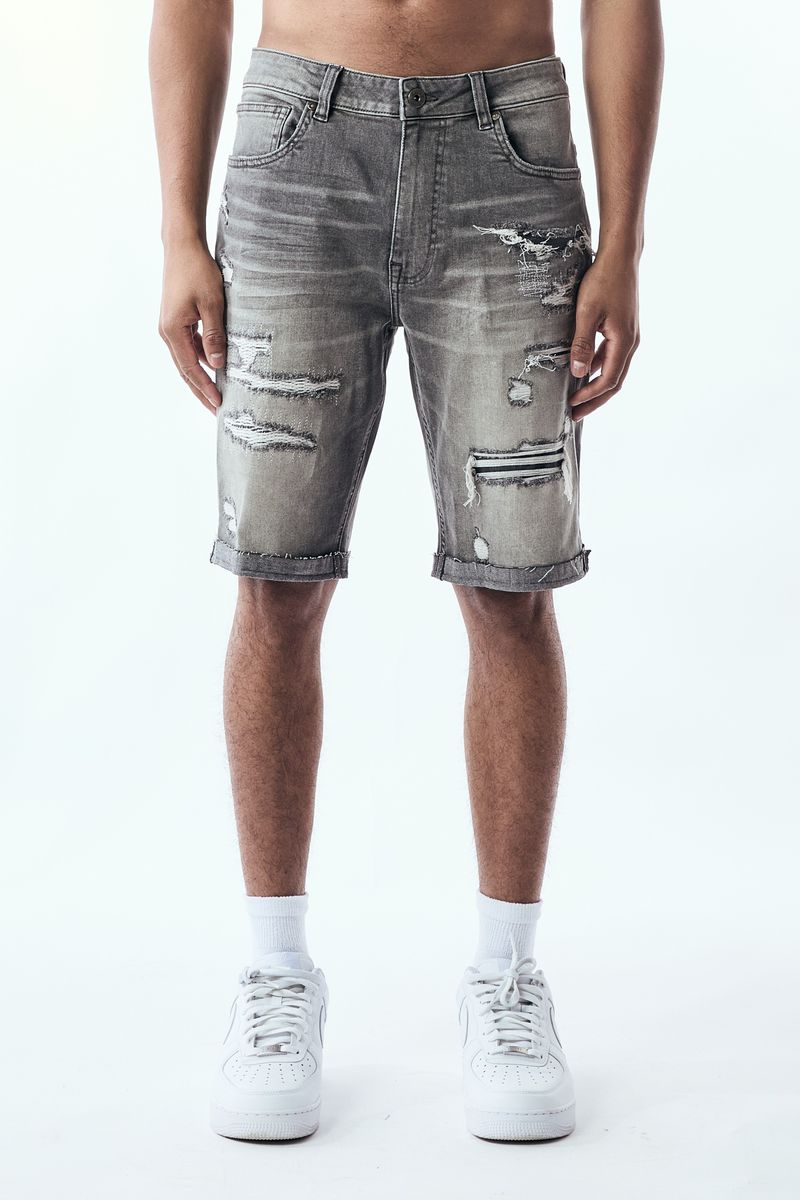 M. Society MEN'S RIP AND REPAIR JEAN SHORTS