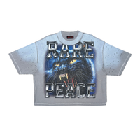 Rare Peace BLACK PANTHER TEE W/ CLEAR RHINESTONES