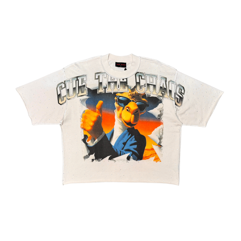 Rare Peace MINI F TERRY CUE THE CHAOS CAMEL TEE W/ RHINESTONE DETAIL