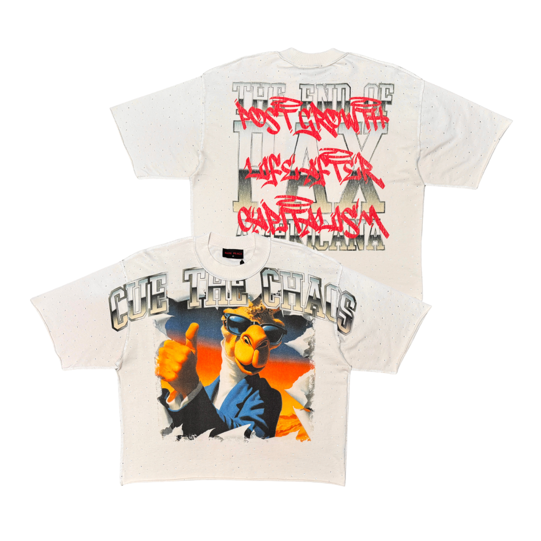 Rare Peace MINI F TERRY CUE THE CHAOS CAMEL TEE W/ RHINESTONE DETAIL