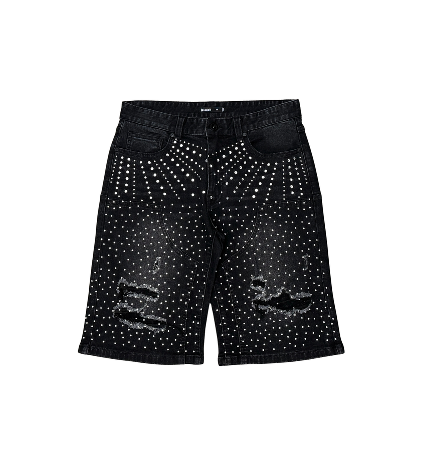 Kloud9 ALL OVER RHINESTONE DENIM SHORTS