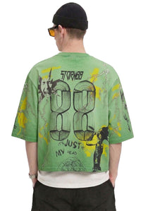 STORM88 KORA TEAL CROPPED TSHIRT