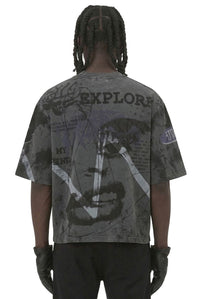 STORM88 SHIDO GREY CROPPED TSHIRT