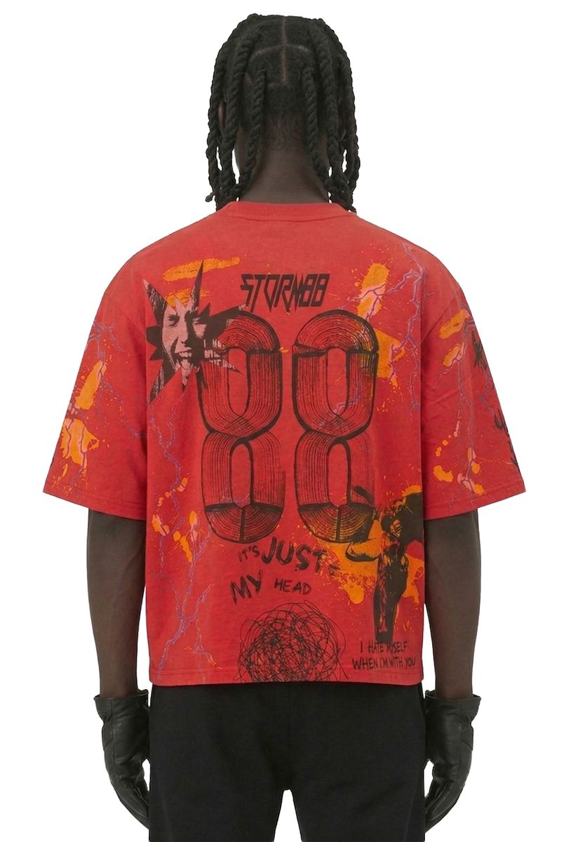 STORM88 RAI RED CROPPED TSHIRT