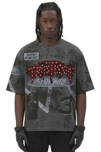 STORM88 SHIDO GREY CROPPED TSHIRT