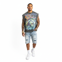 RARE PEACE SLEEVELESS GREY Washed Heavy Tee
