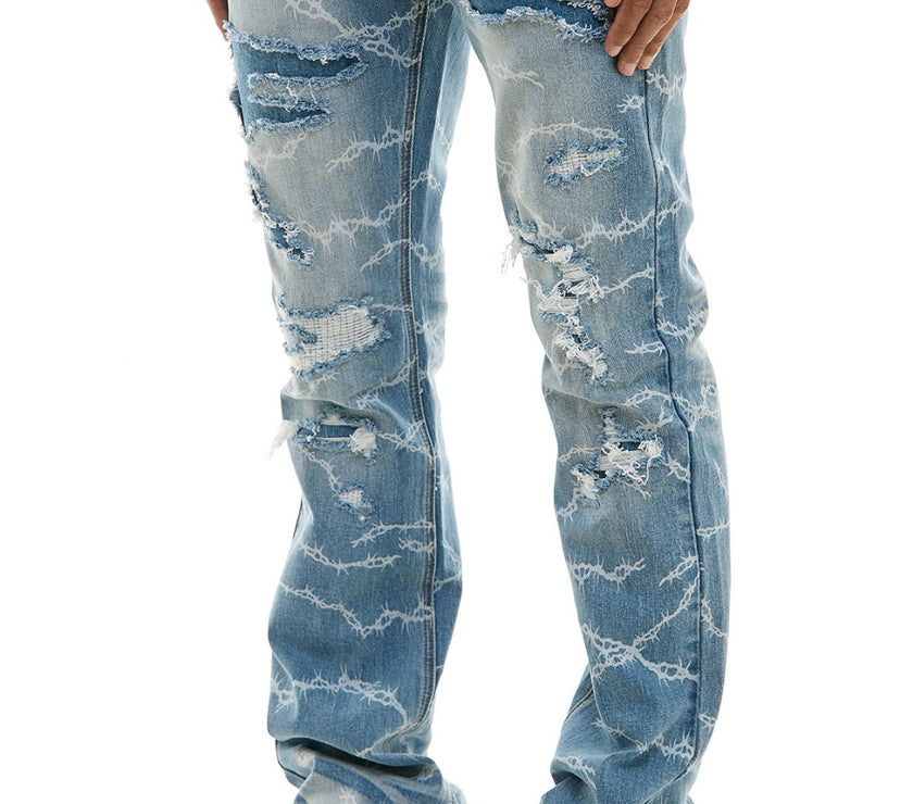 KDNK  WIRE STACKED JEANS-KND4746