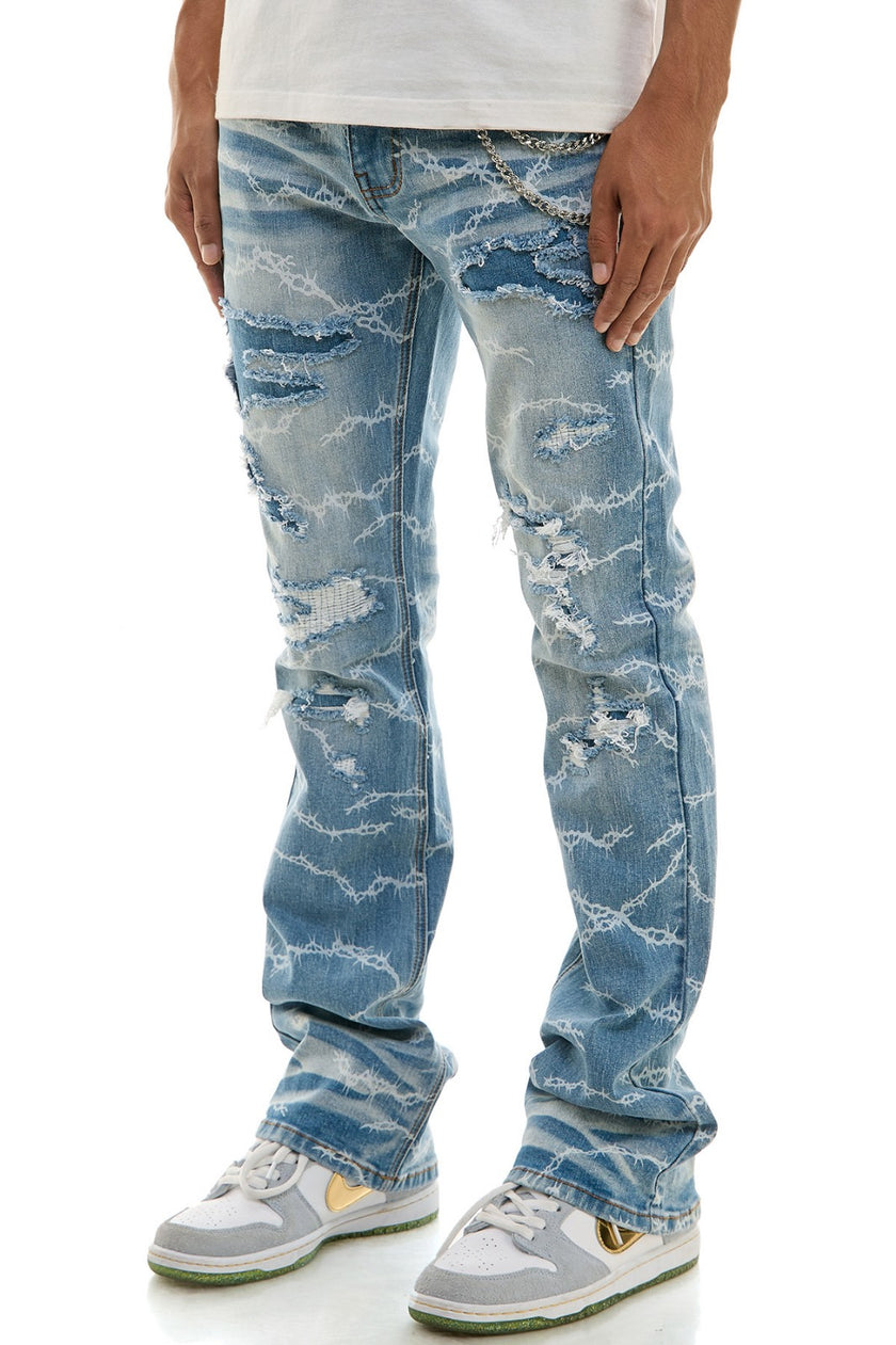 KDNK  WIRE STACKED JEANS-KND4746