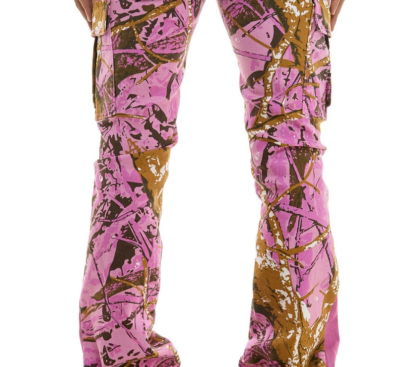 KDNK STACKED JEANS CAMO/PURPLE