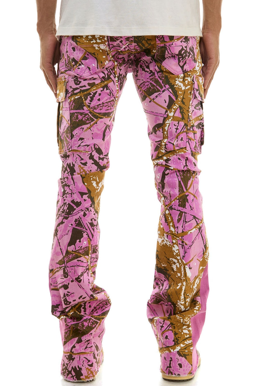 KDNK STACKED JEANS CAMO/PURPLE