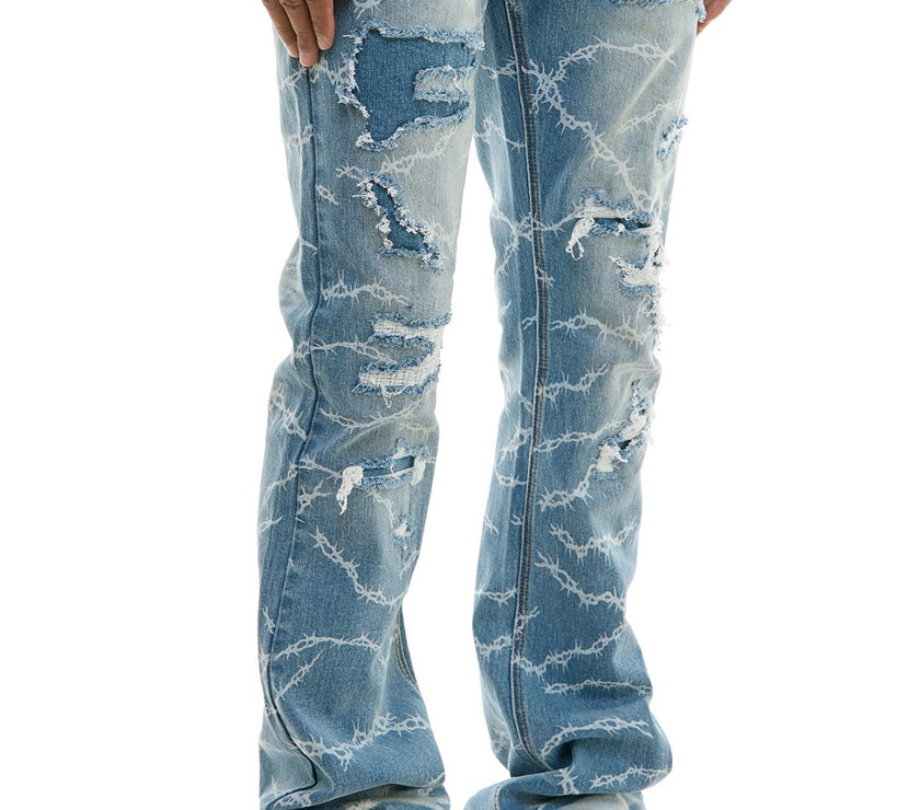 KDNK  WIRE STACKED JEANS-KND4746