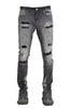 Focus Denim Rip & Repair Wash Grey/Black Jeans 5262