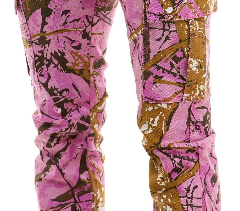 KDNK STACKED JEANS CAMO/PURPLE