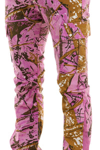 KDNK STACKED JEANS CAMO/PURPLE