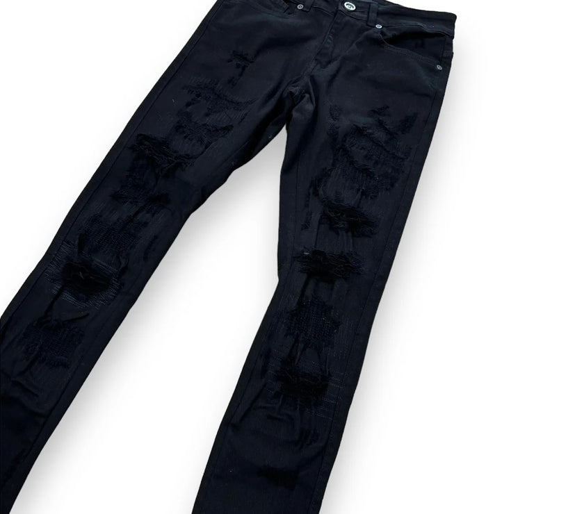 FOCUS RIP & REPAIR JET BLACK DENIM STYLE 3419