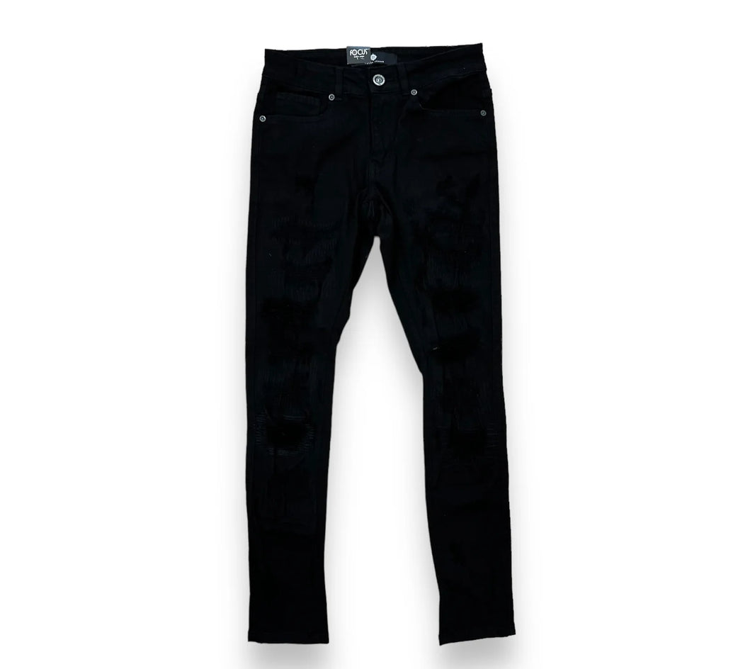 FOCUS RIP & REPAIR JET BLACK DENIM STYLE 3419