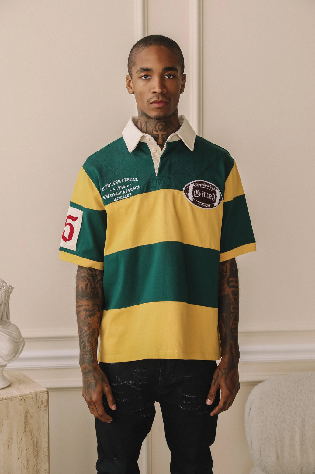 GFTD WINNERS GREEN/YELLOW POLO