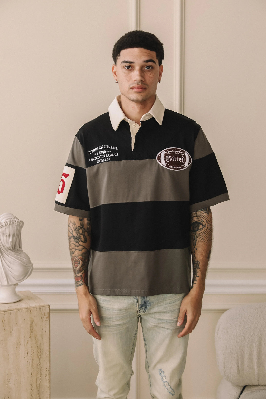 GFTD WINNERS BLACK/GREY POLO