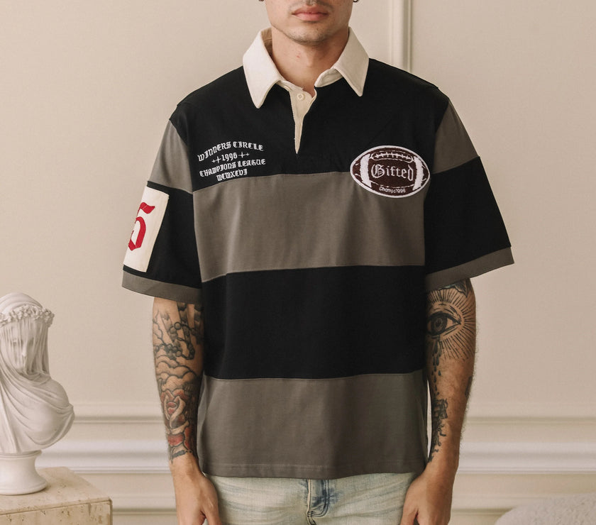 GFTD WINNERS BLACK/GREY POLO