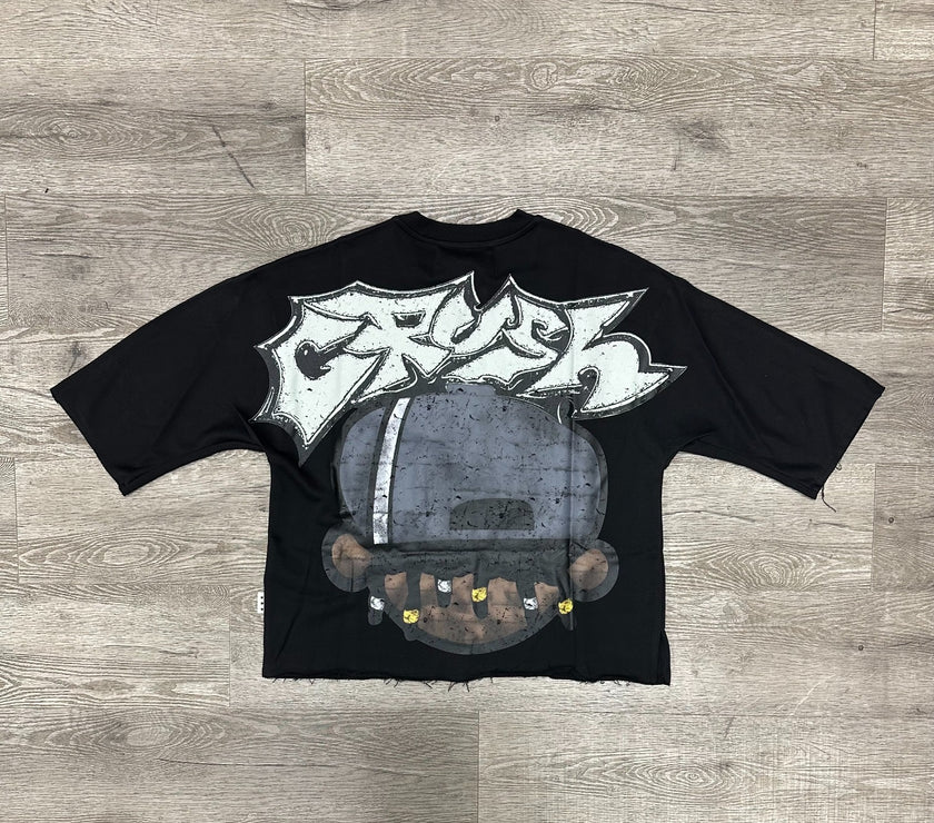 BKYS CRASH" F-TERRY 3/4 SLEEVE CROPPED T-SHIRT