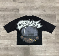 BKYS CRASH" F-TERRY 3/4 SLEEVE CROPPED T-SHIRT