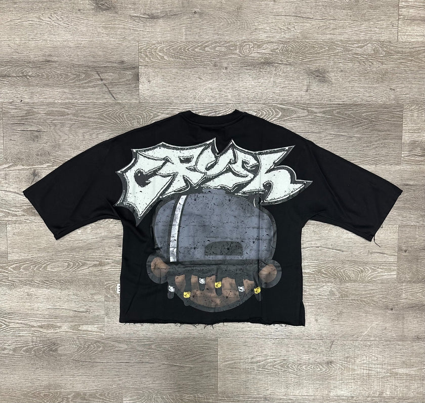 BKYS CRASH" F-TERRY 3/4 SLEEVE CROPPED T-SHIRT