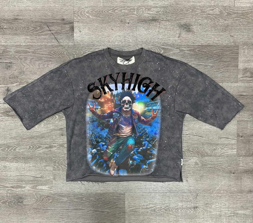 BKYS SKY HIGH" F-TERRY CROPPED T-SHIRT