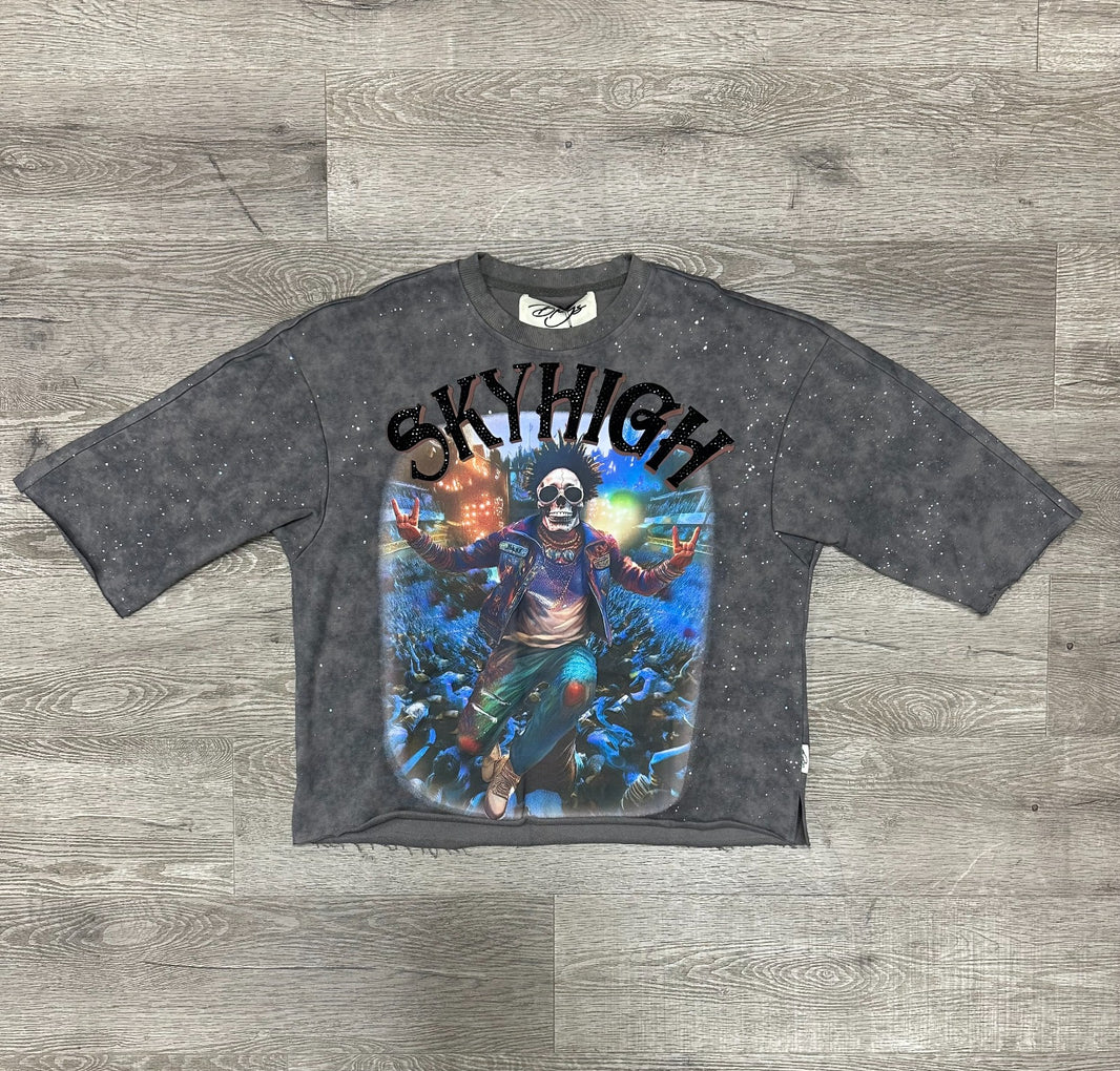 BKYS SKY HIGH" F-TERRY CROPPED T-SHIRT