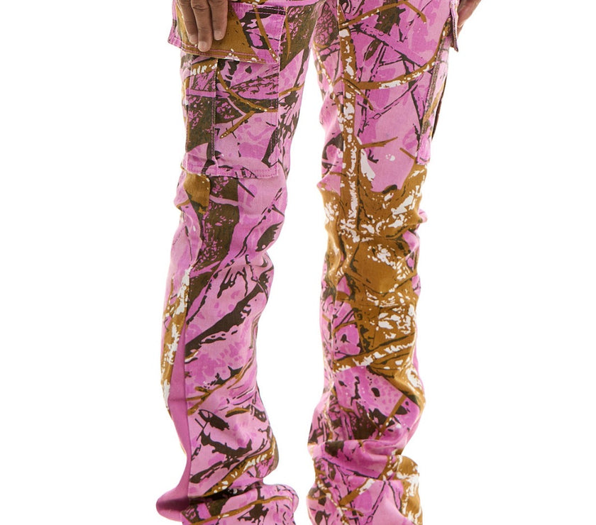 KDNK STACKED JEANS CAMO/PURPLE