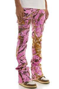 KDNK STACKED JEANS CAMO/PURPLE