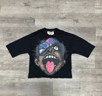 BKYS CRASH" F-TERRY 3/4 SLEEVE CROPPED T-SHIRT