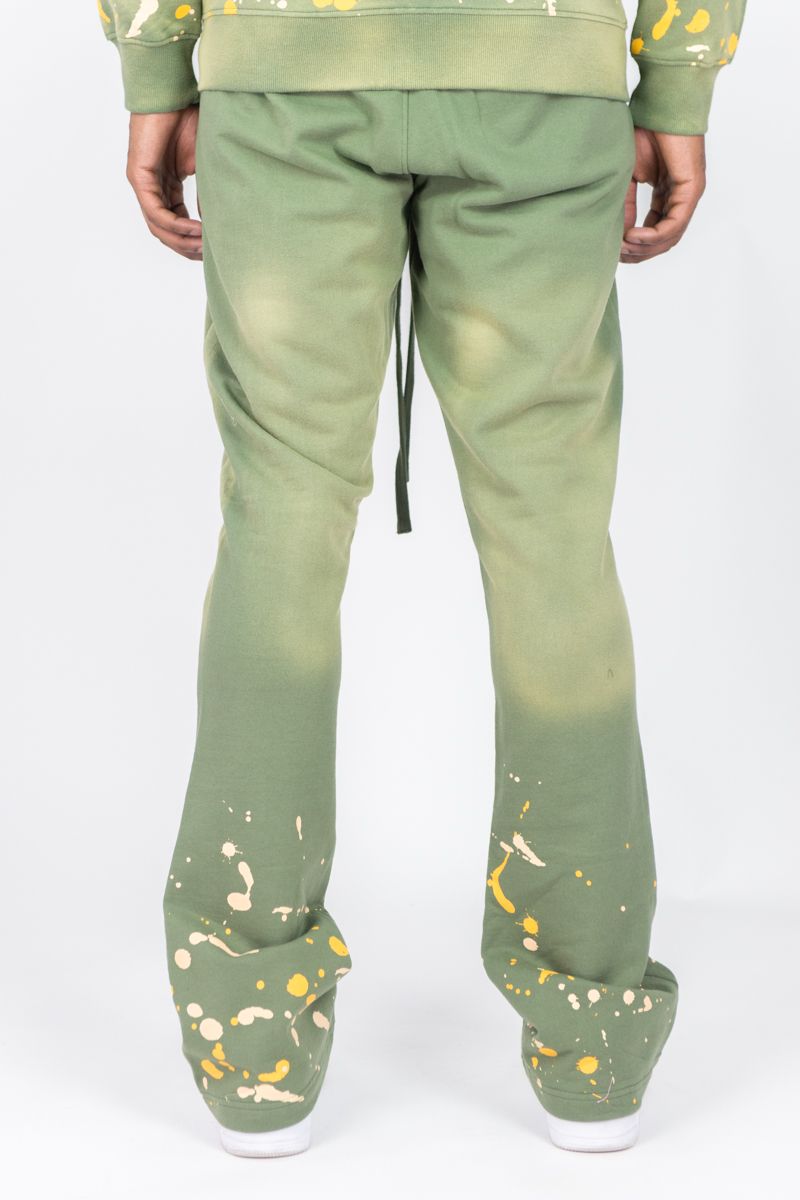 REBEL MINDS BLESSED BEYOND WASHED FLEECE STACKED PANTS & ZIP HOODIE