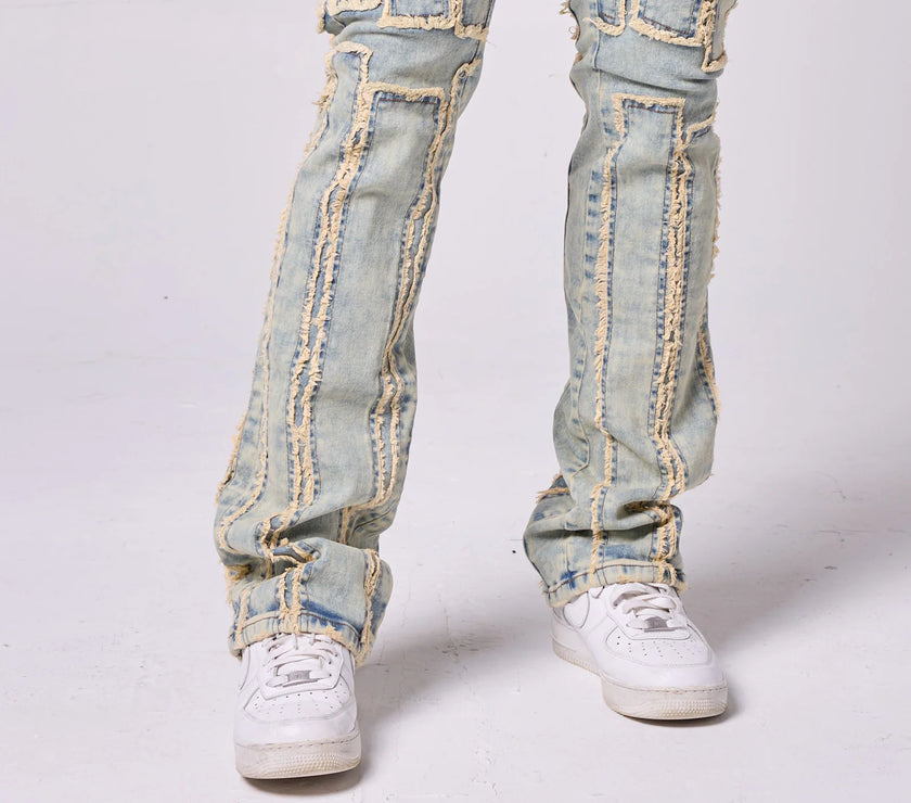 FW-330051 Stacked Panel Denim Jean