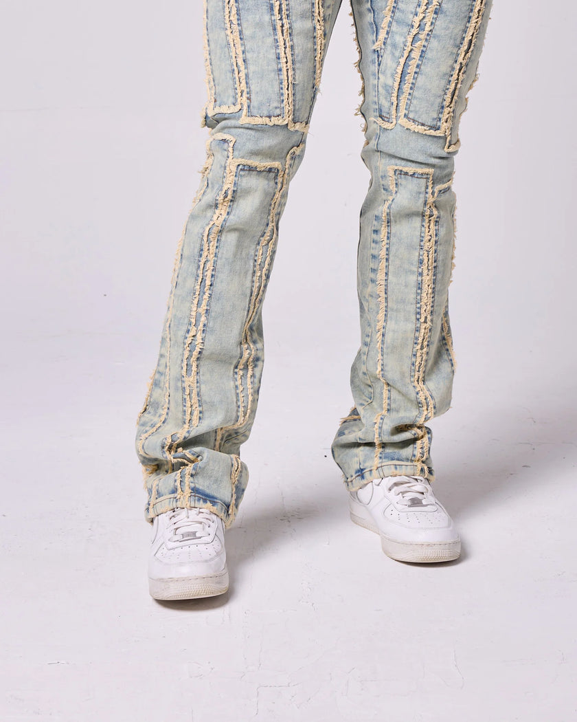 FW-330051 Stacked Panel Denim Jean