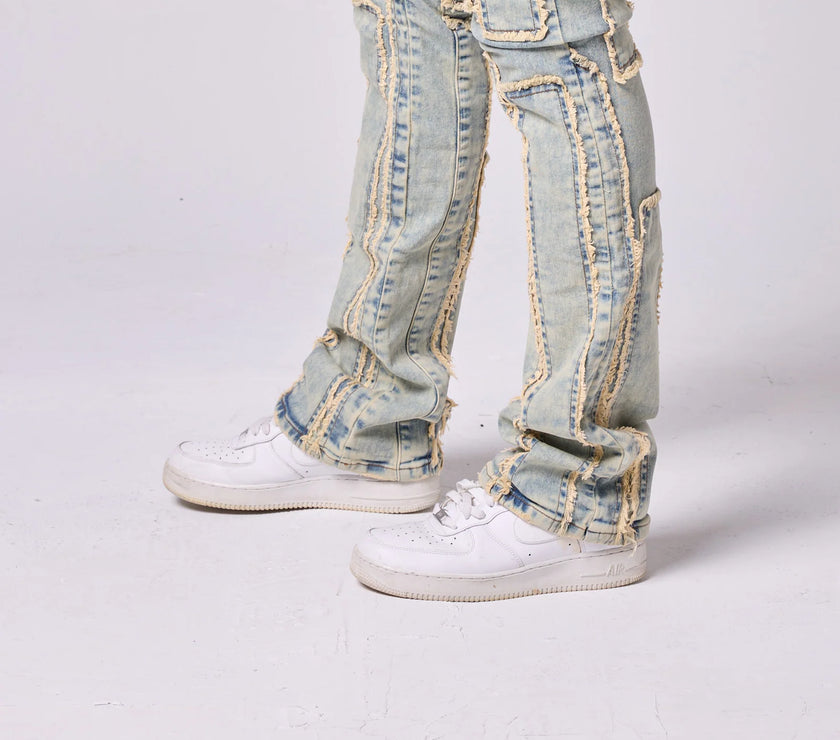 FW-330051 Stacked Panel Denim Jean