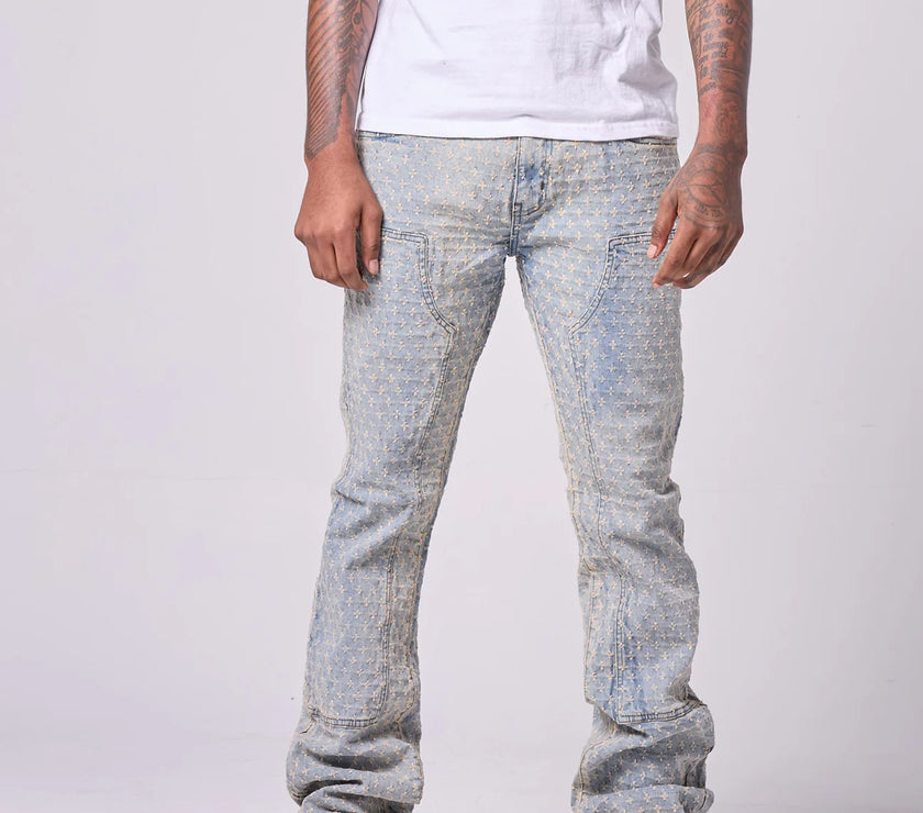 FWRD DENIM Stacked Speckle Rip Denim Jean