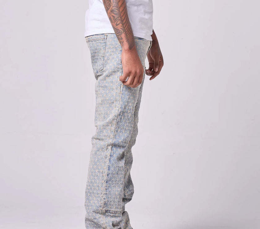 FWRD DENIM Stacked Speckle Rip Denim Jean