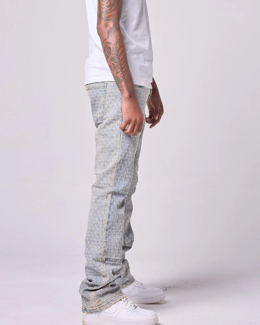 FWRD DENIM Stacked Speckle Rip Denim Jean