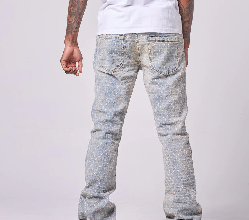 FWRD DENIM Stacked Speckle Rip Denim Jean