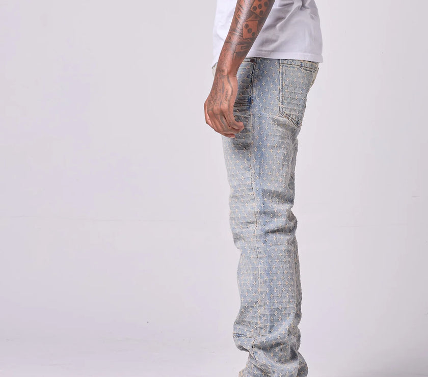 FWRD DENIM Stacked Speckle Rip Denim Jean