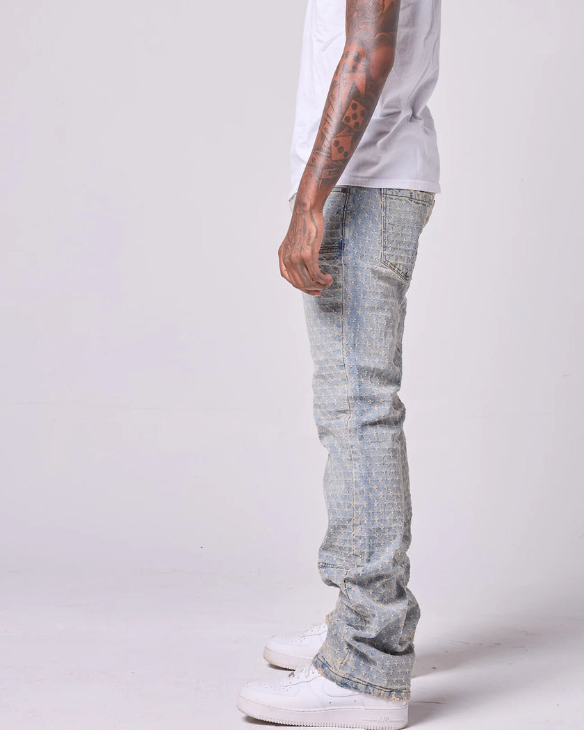 FWRD DENIM Stacked Speckle Rip Denim Jean