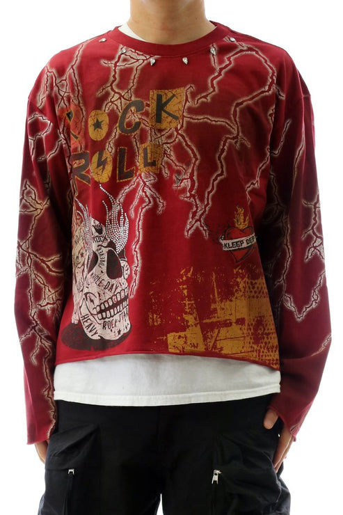 Kleep AGATE Washed S/N Jersey Long Sleeve Crop Top Tees.