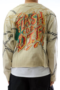 Kleep AGATE Washed S/N Jersey Long Sleeve Crop Top Tees.