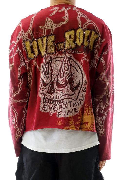 Kleep AGATE Washed S/N Jersey Long Sleeve Crop Top Tees.