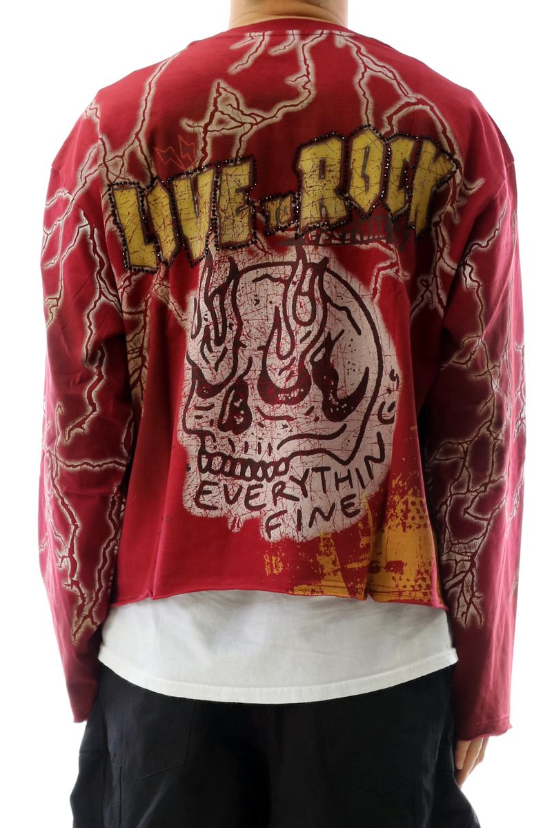 Kleep AGATE Washed S/N Jersey Long Sleeve Crop Top Tees.